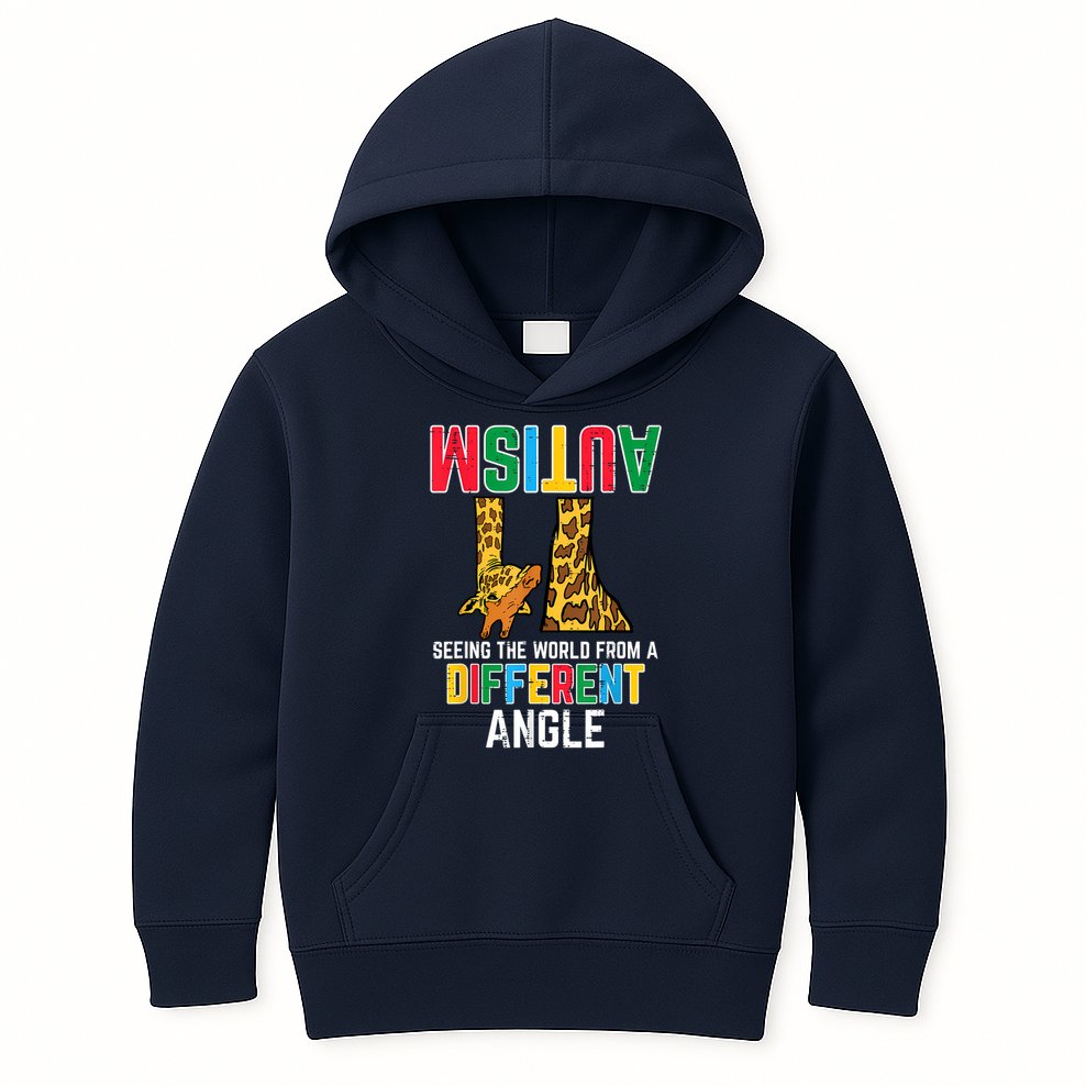 Giraffe Autism Seeing World Different Angle Awareness  Kids Hoodie