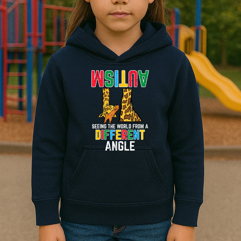 Giraffe Autism Seeing World Different Angle Awareness  Kids Hoodie