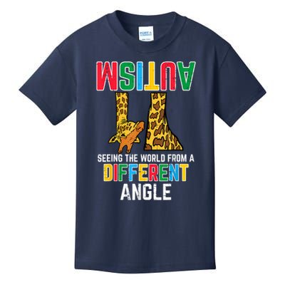 Giraffe Autism Seeing World Different Angle Awareness  Kids T-Shirt