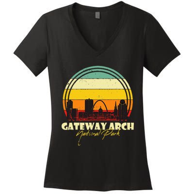 Gateway Arch St Louis National Park Missouri Souvenir Women's V-Neck T-Shirt