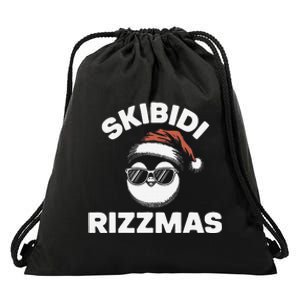 Gen Alpha Slang Christmas Penguin Drawstring Bag