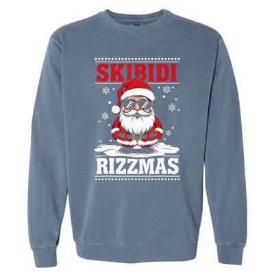 Gen Alpha Slang Christmas Penguin Garment-Dyed Sweatshirt