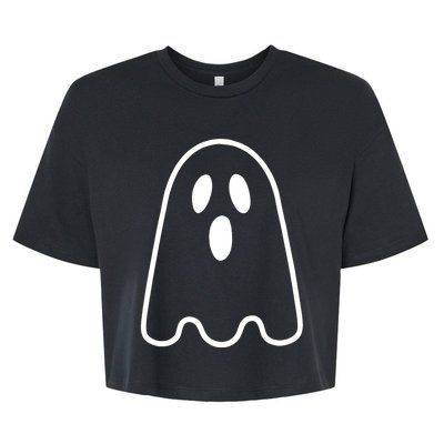 Ghost Adult Silly Ghost Face Costume Bella+Canvas Jersey Crop Tee