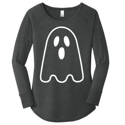 Ghost Adult Silly Ghost Face Costume Women's Perfect Tri Tunic Long Sleeve Shirt