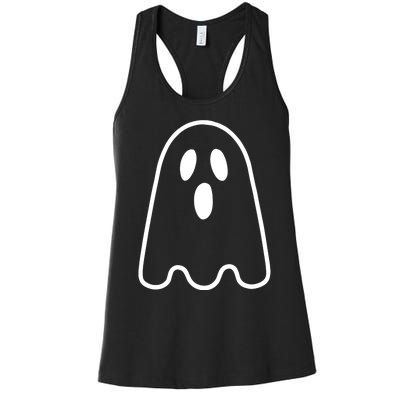 Ghost Adult Silly Ghost Face Costume Women's Racerback Tank