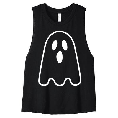 Ghost Adult Silly Ghost Face Costume Women's Racerback Cropped Tank