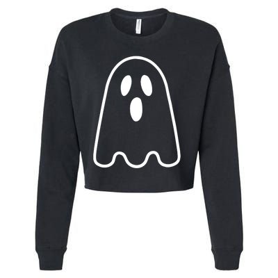 Ghost Adult Silly Ghost Face Costume Cropped Pullover Crew