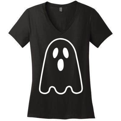 Ghost Adult Silly Ghost Face Costume Women's V-Neck T-Shirt