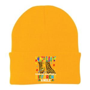 Giraffe Autism Seeing World Different Angle Awareness Gift Knit Cap Winter Beanie