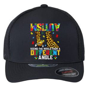 Giraffe Autism Seeing World Different Angle Awareness Gift Flexfit Unipanel Trucker Cap