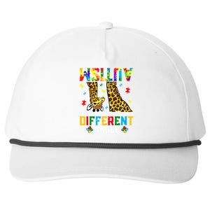 Giraffe Autism Seeing World Different Angle Awareness Gift Snapback Five-Panel Rope Hat