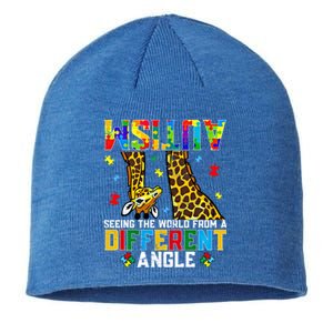 Giraffe Autism Seeing World Different Angle Awareness Gift Sustainable Beanie