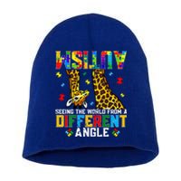 Giraffe Autism Seeing World Different Angle Awareness Gift Short Acrylic Beanie