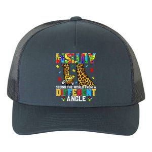 Giraffe Autism Seeing World Different Angle Awareness Gift Yupoong Adult 5-Panel Trucker Hat