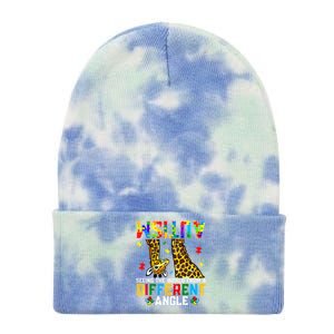 Giraffe Autism Seeing World Different Angle Awareness Gift Tie Dye 12in Knit Beanie