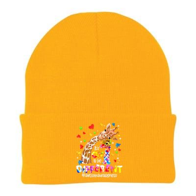 Giraffe Autism Seeing World Different Awareness Gift Knit Cap Winter Beanie