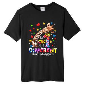 Giraffe Autism Seeing World Different Awareness Gift Tall Fusion ChromaSoft Performance T-Shirt