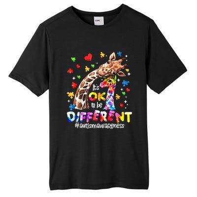 Giraffe Autism Seeing World Different Awareness Gift Tall Fusion ChromaSoft Performance T-Shirt