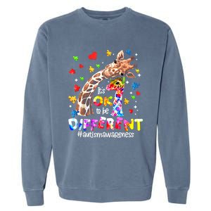 Giraffe Autism Seeing World Different Awareness Gift Garment-Dyed Sweatshirt