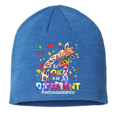 Giraffe Autism Seeing World Different Awareness Gift Sustainable Beanie