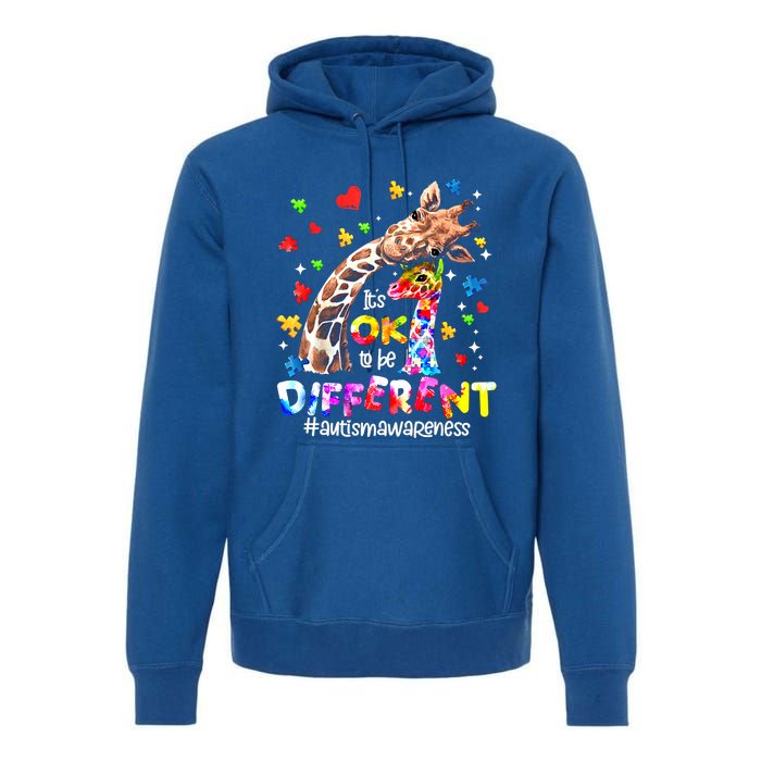 Giraffe Autism Seeing World Different Awareness Gift Premium Hoodie