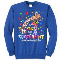 Giraffe Autism Seeing World Different Awareness Gift Tall Sweatshirt