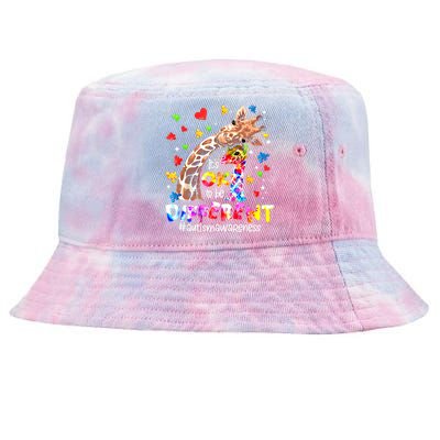 Giraffe Autism Seeing World Different Awareness Gift Tie-Dyed Bucket Hat