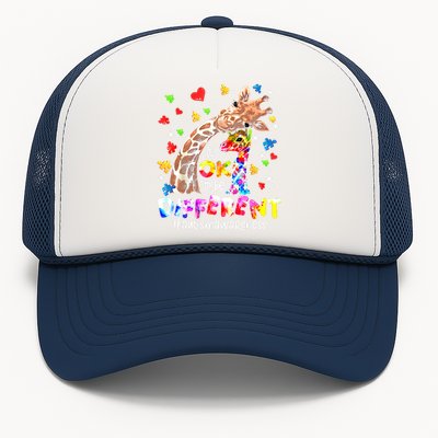 Giraffe Autism Seeing World Different Awareness Gift Trucker Hat