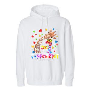 Giraffe Autism Seeing World Different Awareness Gift Garment-Dyed Fleece Hoodie