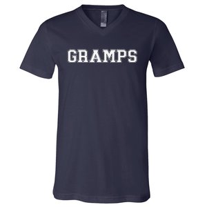 Gramps Athletic Sport Varsity College Style Fathers Day V-Neck T-Shirt