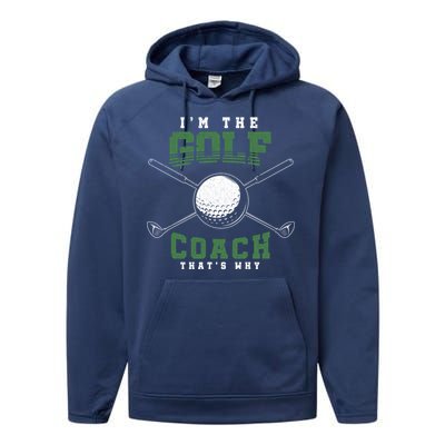 Golfing Athlete Sports Trainer Golfer Golf Club Golf Coach Gift Performance Fleece Hoodie