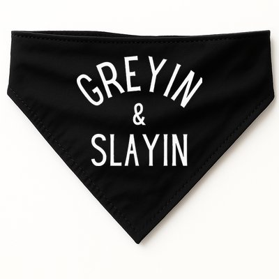 Greyin And Slayin Graying And Slaying Workout Gym USA-Made Doggie Bandana