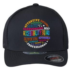 Groovy Accessibility Squad Education Teacher Specialist Ed Flexfit Unipanel Trucker Cap