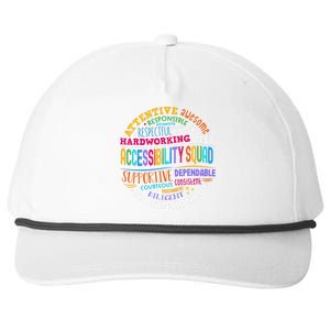 Groovy Accessibility Squad Education Teacher Specialist Ed Snapback Five-Panel Rope Hat