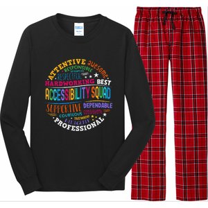 Groovy Accessibility Squad Education Teacher Specialist Ed Long Sleeve Pajama Set