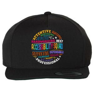 Groovy Accessibility Squad Education Teacher Specialist Ed Wool Snapback Cap