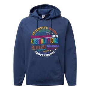 Groovy Accessibility Squad Education Teacher Specialist Ed Performance Fleece Hoodie