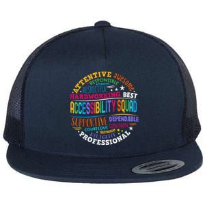 Groovy Accessibility Squad Education Teacher Specialist Ed Flat Bill Trucker Hat