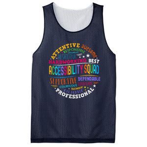 Groovy Accessibility Squad Education Teacher Specialist Ed Mesh Reversible Basketball Jersey Tank