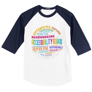 Groovy Accessibility Squad Education Teacher Specialist Ed Baseball Sleeve Shirt