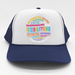 Groovy Accessibility Squad Education Teacher Specialist Ed Trucker Hat