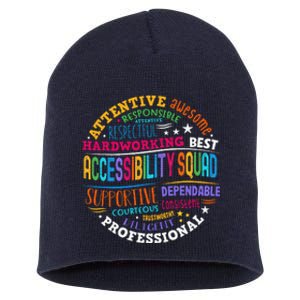 Groovy Accessibility Squad Education Teacher Specialist Ed Short Acrylic Beanie