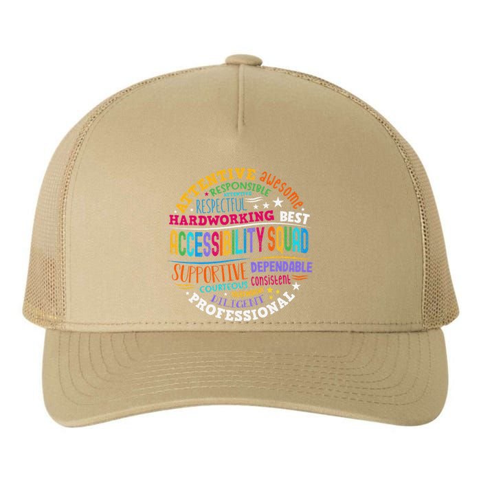 Groovy Accessibility Squad Education Teacher Specialist Ed Yupoong Adult 5-Panel Trucker Hat