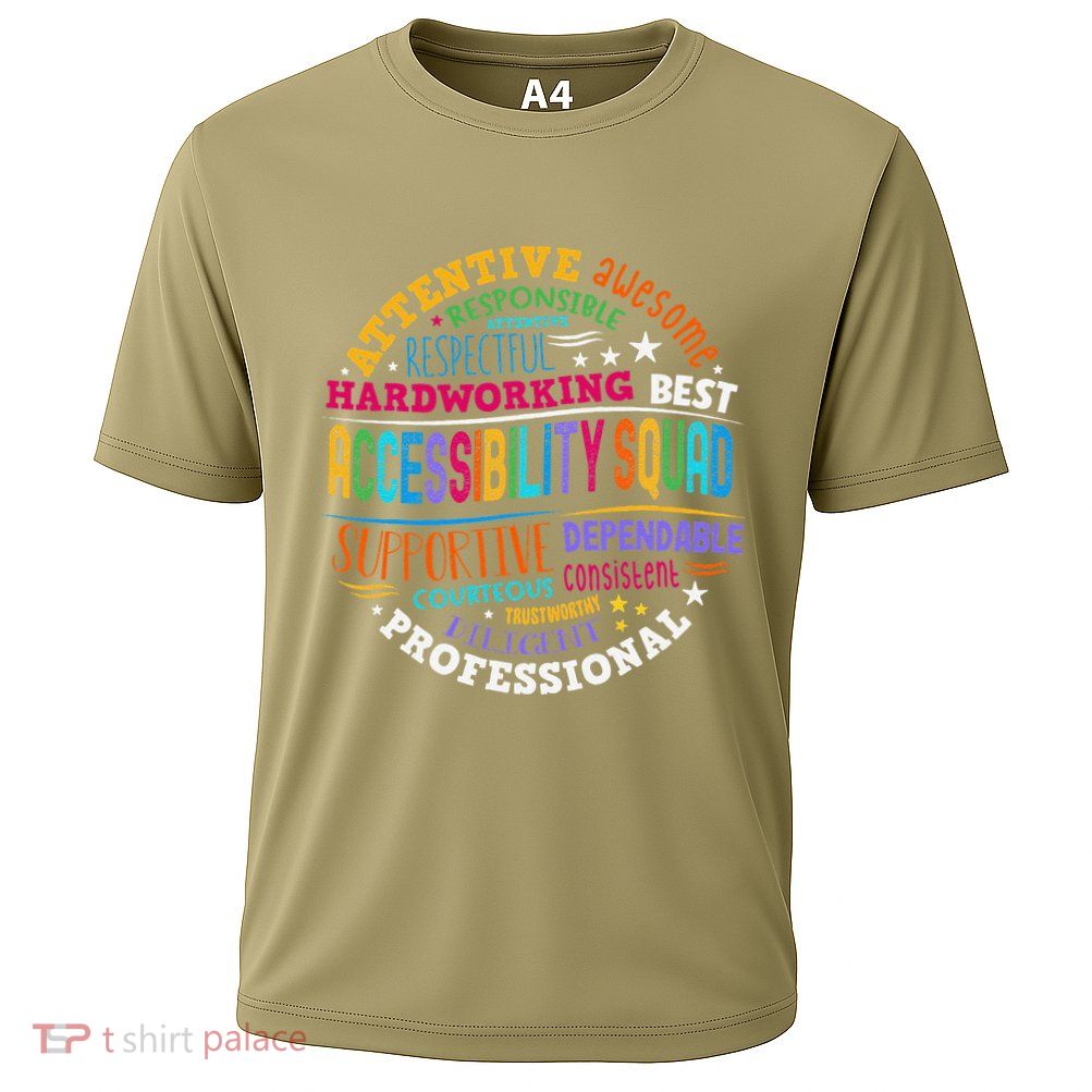 Groovy Accessibility Squad Education Teacher Specialist Ed Cooling Performance Crew T-Shirt