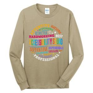 Groovy Accessibility Squad Education Teacher Specialist Ed Tall Long Sleeve T-Shirt