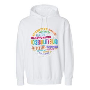 Groovy Accessibility Squad Education Teacher Specialist Ed Garment-Dyed Fleece Hoodie