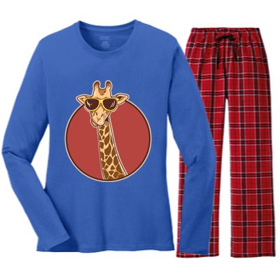 Giraffe African Safari Giraffe Gift Funny Gift Women's Long Sleeve Flannel Pajama Set 