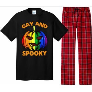 Gay And Spooky Halloween Rainbow Pumpkin LGBTQ+ Gay Lesbian Pajama Set