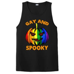 Gay And Spooky Halloween Rainbow Pumpkin LGBTQ+ Gay Lesbian PosiCharge Competitor Tank