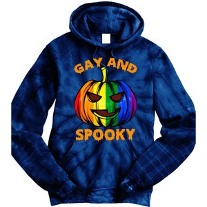 Gay And Spooky Halloween Rainbow Pumpkin LGBTQ+ Gay Lesbian Tie Dye Hoodie